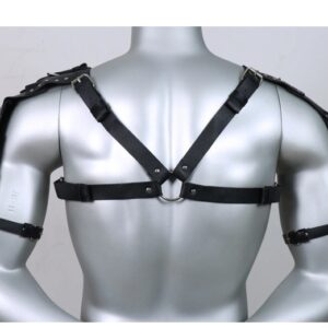 Medieval Renaissance Men’s Artificial Leather Adjustable Corset Strap Shoulder Armor Buckle Tights