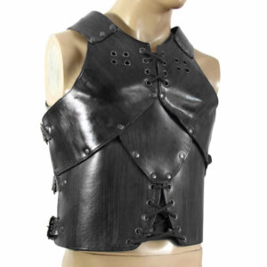 New Dark Leather Rivet Lace-up Armor Combat Clothes