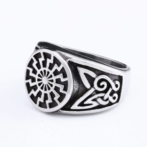 Titanium Steel Men’s Viking Engraved Ring