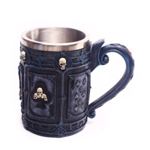 304 Stainless Steel Mug Halloween Poker Skull Resin Mug Big Water Glass Medieval Beer Mug