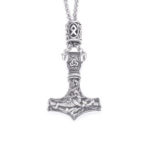 Stainless Steel Viking Impactor Pendant Necklace