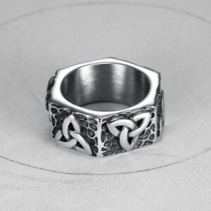 Personalized Vintage Viking Stainless Steel Men’s Ring