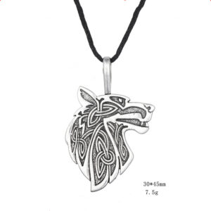 Viking wolf head logo pendant