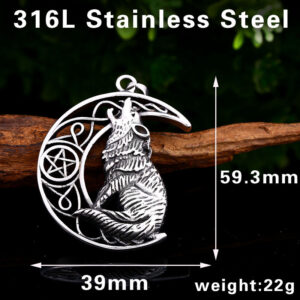 Viking Wolf Stainless Steel Punk Pendant