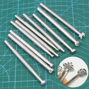 20 Piece Leather Stamping Tool Printing Set for Hand Sewing for Leather Production Plant Tanning Includes Combination Tool