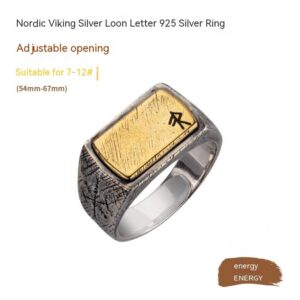 Nordic Viking Ring Silver Inlaid Copper