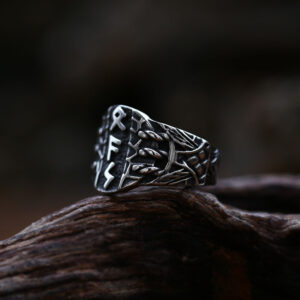 Vintage Stainless Steel Viking Ring Men