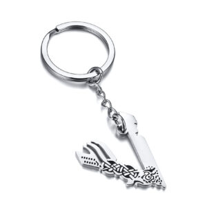 Stainless Steel V-shaped Viking Keychain