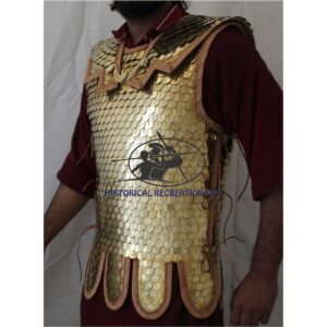 Brass Scale Lorica Squamata (Scale Armor) With Shoulder Doubler & Single Pteruges